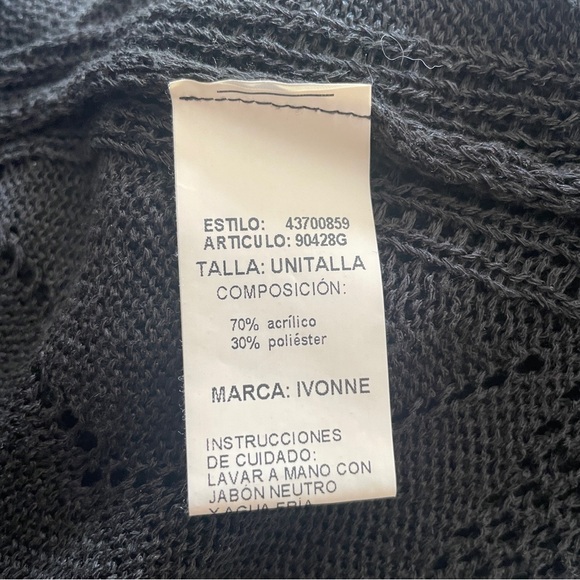 Ivonne Black Knit Poncho - One Size - Made in Italy - Acrylic Blend - Picture 6 of 7